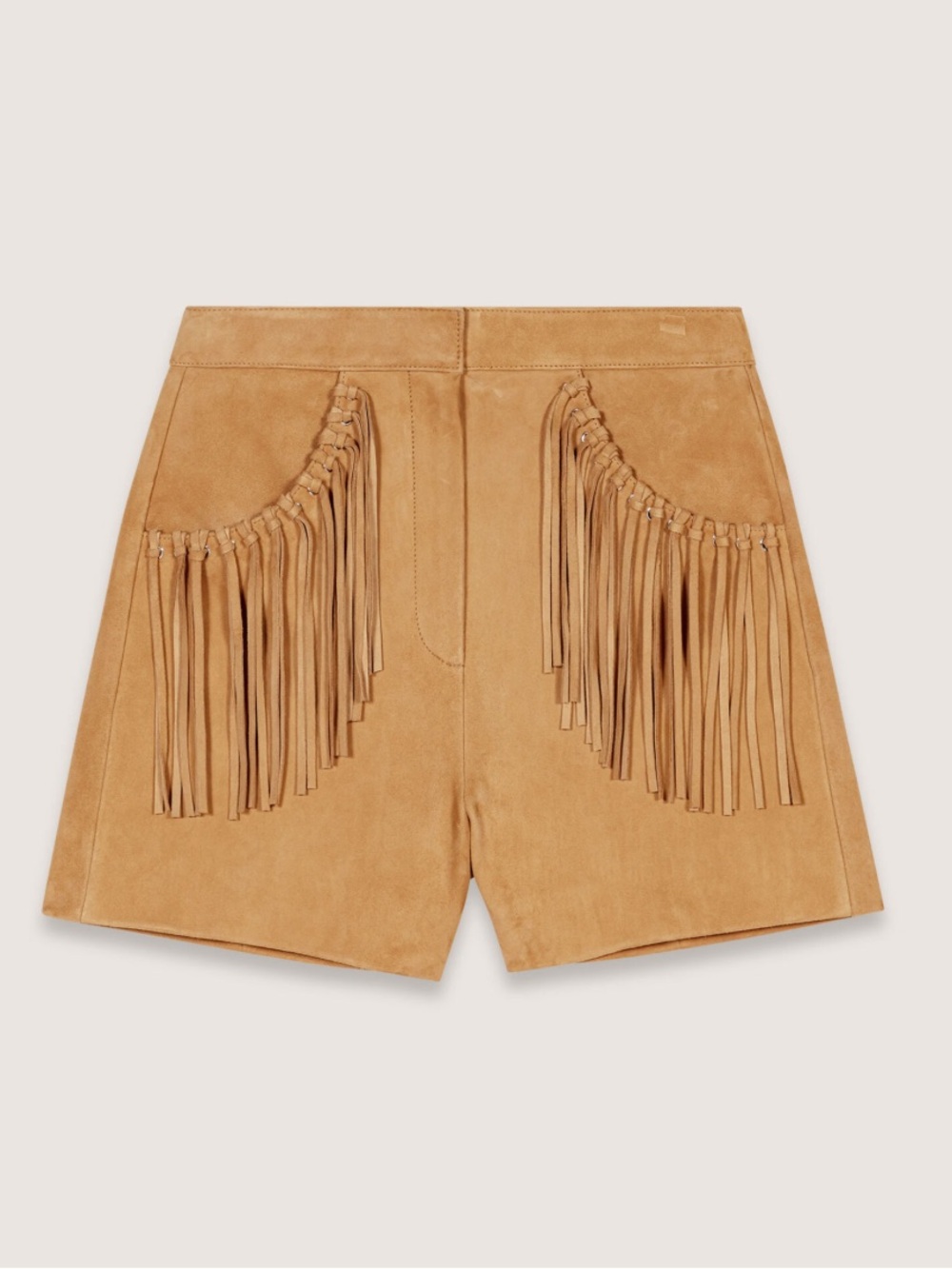 Maje fringed leather shorts